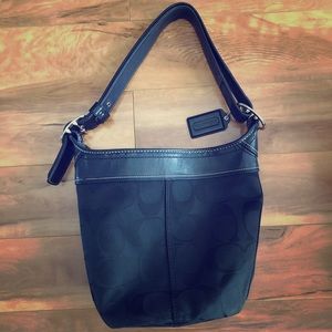 Black Coach Logo Bucket Bag